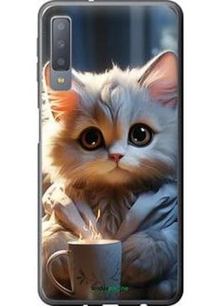 Чехол на samsung galaxy a7 (2018) a750f white cat "5646u-1582-2448"