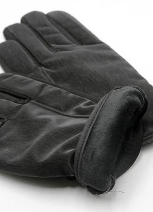 Перчатки мужские кешемир, зимние теплые сенсорные перчатки, плащовка + кашемир3 фото