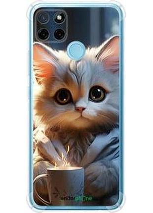 Чохол на realme c21y білий кіт "5646sp-2472-2448"