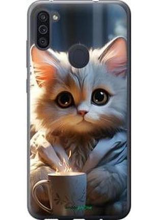 Чехол на samsung galaxy m11 m115f white cat "5646t-1905-2448"