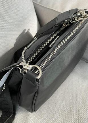 Женская сумка   prada re-nylon pochette black  эко кожа5 фото