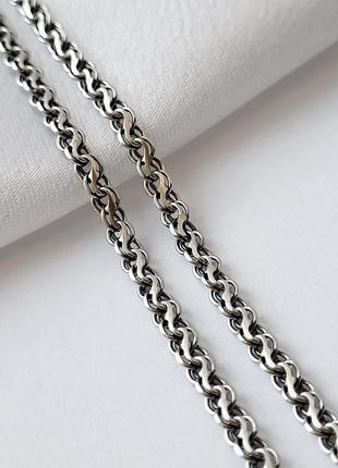Срібний чорний ланцюжок ланцюг струмок 60 см срібло 925 10.50г