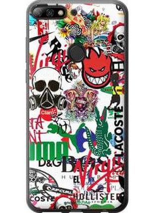 Чохол на huawei y7 prime 2018 many different logos "4022u-1509-2448"