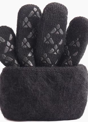 Рукавички утеплені зимові, із сенсорним покриттям, світло-сірий меланж6 фото
