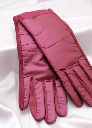 Зимние теплые сенсорные перчатки, манжет рубчик, перчатки женские, плащовка + кашемир