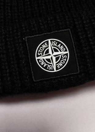 Шапка stone island patch program ribbed beanie2 фото