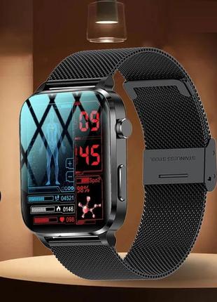 Смарт-часы uwatch smart f100 black, пульсометр, тонометр, оксиметр device clock6 фото