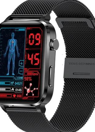 Смарт-часы uwatch smart f100 black, пульсометр, тонометр, оксиметр device clock2 фото