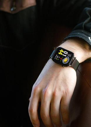 Смарт-часы uwatch smart f100 black, пульсометр, тонометр, оксиметр device clock10 фото