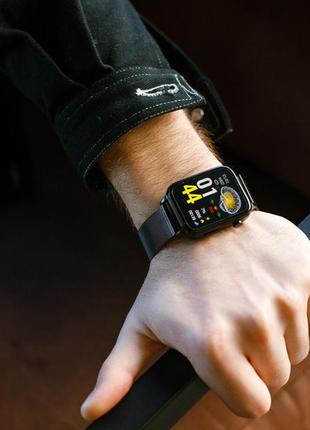 Смарт-часы uwatch smart f100 black, пульсометр, тонометр, оксиметр device clock4 фото
