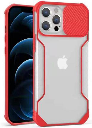 Чохол camshield matte ease tpu зі шторкою для apple iphone 11 pro max (6.5") червоний