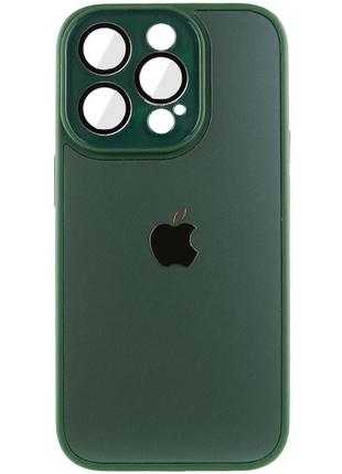 Чохол tpu+glass sapphire midnight для apple iphone 13 pro max (6.7") загартоване скло, зелений/forest green