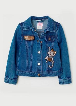 Стильный джинсовый пиджак, жакет h&m джинсовка на девочку 3-4 104