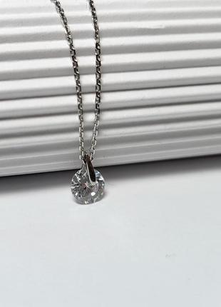 Жіночий срібний ланцюжок-колє з підвіскою камінь на ланцюжку срібло 925 кл2ф/008 розмір 45 см 2.20г