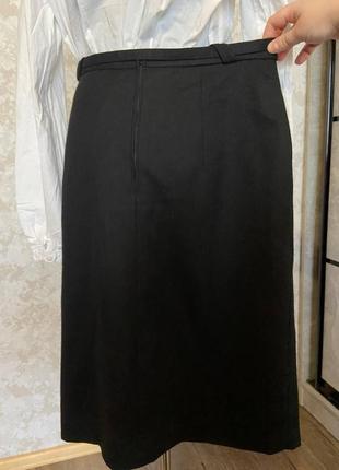 Винтажная черная юбка с пояском6 фото