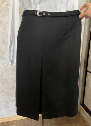 Винтажная черная юбка с пояском3 фото