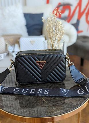 Сумочка guess Ederla кросс-боді м’яка стегана чорна