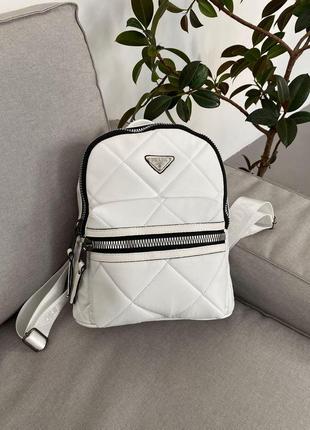 Женский рюкзак  prada backpack white
