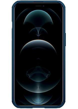 Карбонова накладка nillkin camshield pro magnetic для apple iphone 13 pro (6.1") синій3 фото
