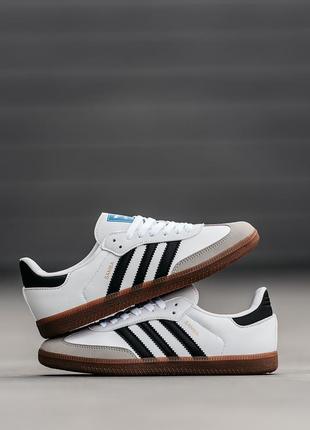 Женские кроссовки adidas samba white black 36-37-38-39-40-41