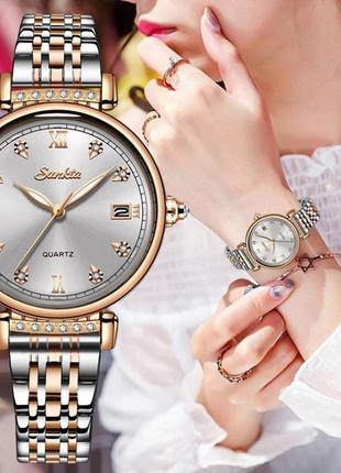 Женские часы sunkta vivaro, классические наручные часы, prodigy дизайн, сталь и керамика, d c8 фото