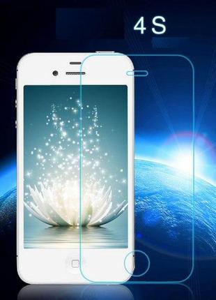 В наявності!!! захисне протиударне скло загартоване (на екран) для iphone 4/4s