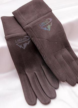 Женские перчатки sport горы трикотаж, зимние коричневые сенсорные перчатки, коричневые перчатки