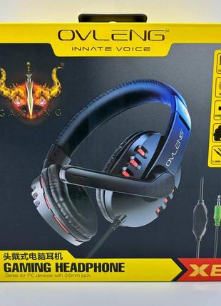 Ігрові навушники з мікрофоном ovleng x6 black salemarket