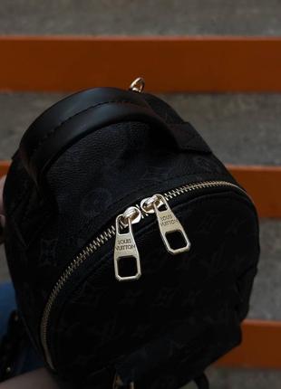 Рюкзак под бренд louis vuitton palm springs backpack mini dark blue женский черный2 фото