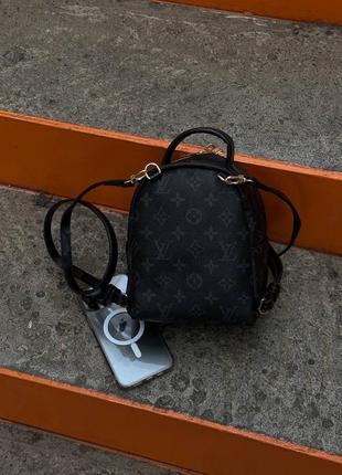 Рюкзак под бренд louis vuitton palm springs backpack mini dark blue женский черный9 фото