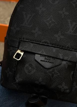 Рюкзак под бренд louis vuitton palm springs backpack mini dark blue женский черный4 фото