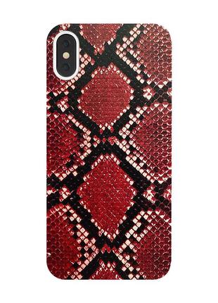 Защитная пленка кожа питона (красная) на заднюю панель для iphone xs