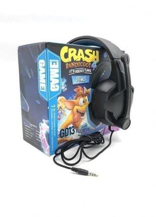 Проводные наушники crash pro gm013 игровые с микрофоном черный salemarket