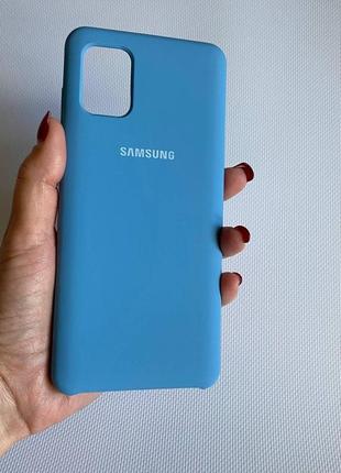 Чехол soft silicone case для samsung a31 / оригинальный чехол самсунг а31 цвет denim blue
