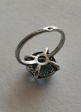 Кольцо серебро топаз серебряное кольцо серебро 925 голубой камень топаз блакитний камінь3 фото