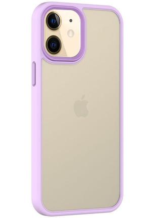 Tpu+pc чохол metal buttons для apple iphone 11 (6.1") tpu+pc, бузковий