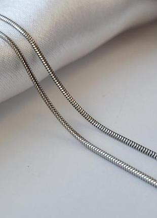 Серебряная цепочка цепь снейк тонда 50 см серебро 925 пробы родированное.20г 930р1/50