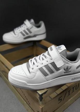 Adidas forum low білі із сірим