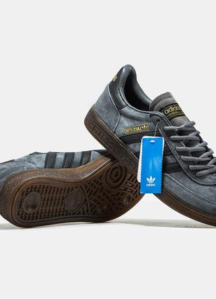 Мужские кроссовки adidas spezial handball grey black 40-41-42-43-44-45