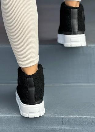 Зимние женские ботинки тёплые высокие утеплённые5 фото