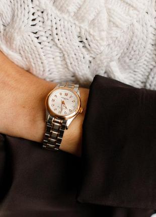 Женские часы carnival white, с сапфировым стеклом, с автозаводом, сталь высшей пробы, device clock8 фото