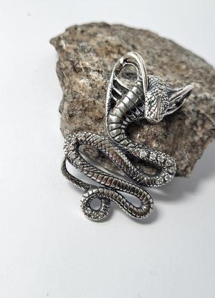 Срібна підвіска кулон кобра царівна чорнене срібло 925 проби 3640ч 18.20г3 фото