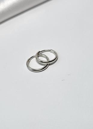 Серебряная сережка кольцо конго 12 мм поштучно (пара - оптова цена) серебро 925 пробы 2001  0.36г