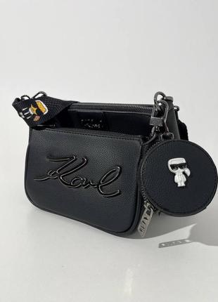 Сумка під бренд karl lagerfeld pochette metall black жіноча чорна