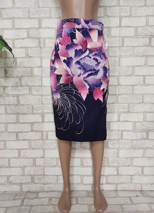 Новая с биркой юбка миди карандаш в сочном красочном цветочном принте, размер хс-с