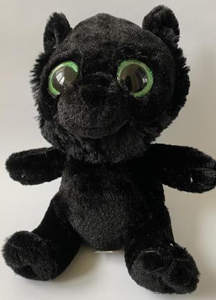 Мягкая игрушка чёрная пантера с блестящими глазами3 фото