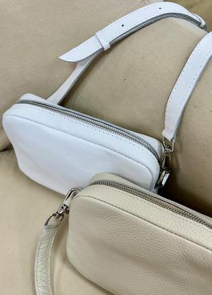 Женская сумочка кожаная париж бежевая, сумка женская смазка из натуральной кожужи бежевая, сумка женская из натуральной кожи3 фото