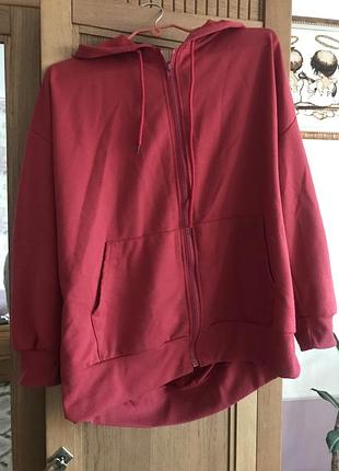 Красное zip hoodie 3