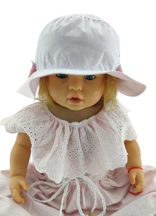 Панама детская 48, 50, 52, 54 размер хлопок для девочки панамка головные уборы бежевый (пд274)