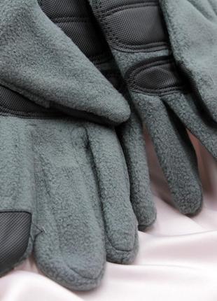 Sports манжет рубчик, перчатки мужские флис, зеленые зимние сенсорные перчатки